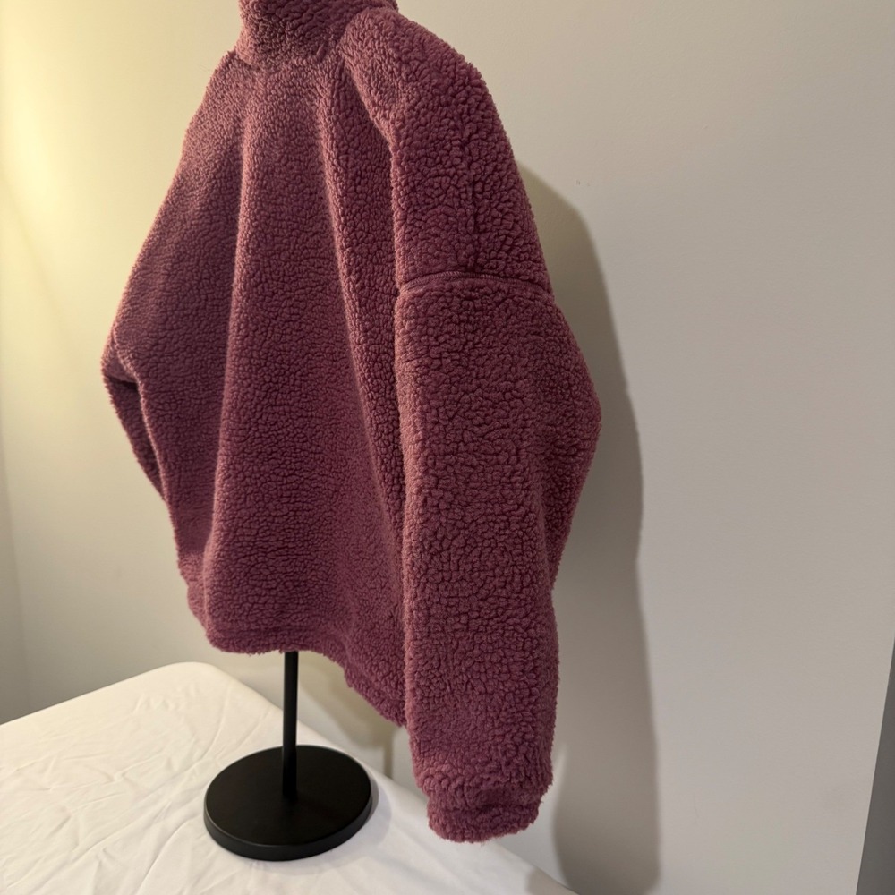 DSG Women Plum Purple Sherpa Fleece Full Zip Jacket XL 16 Recycled Polyester - Picture 7 of 13